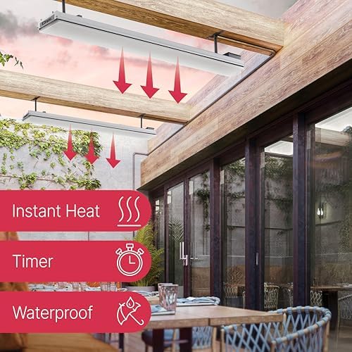 Dimplex DLW Wall/Ceiling Radiant Patio Heater - 1500W - Black, 120V - Image 3