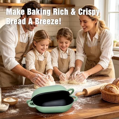 2.5 QT Enameled Cast Iron Sourdough Bread Oven, Loaf Pan with Lid - Image 3