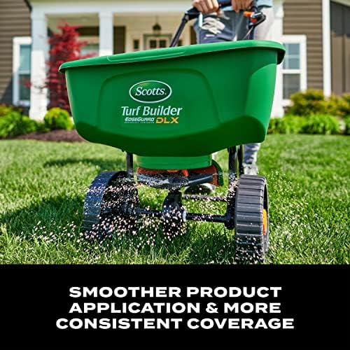 Scotts Turf Builder EdgeGuard DLX Broadcast Spreader for Seed, Fertilizer, Salt, Ice Melt, Holds up to 15,000 sq.ft. Product, Green - Image 4