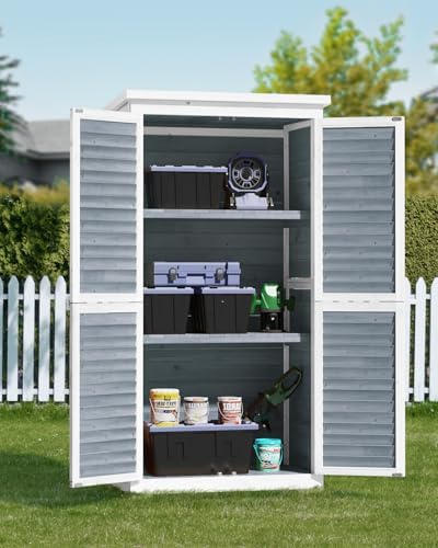 Bealife 63.2" Outdoor Storage Cabinet with Double Doors - Grey by Bealife