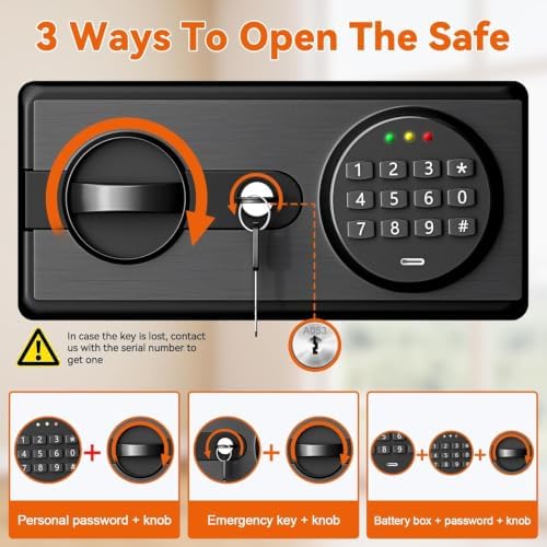5.2 Cu Ft Large Safe Box for Home with Digital Keypad and Key Lock - Image 5