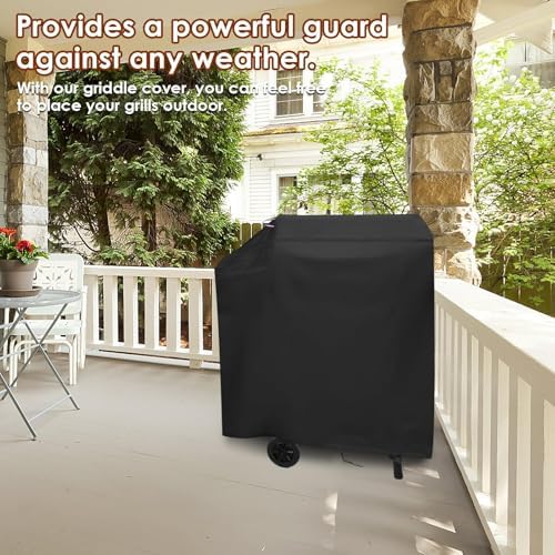 35" Barrel Grill Cover for DNKMOR Charcoal Grill with Side Table - Image 5
