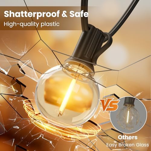 RTTY Outdoor String Lights 50 FT, LED Patio Light for Outside Waterproof - Image 5