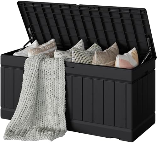 Devoko 78 Gallon Deck Box, Waterproof Resin Outdoor Storage Box by DEVOKO