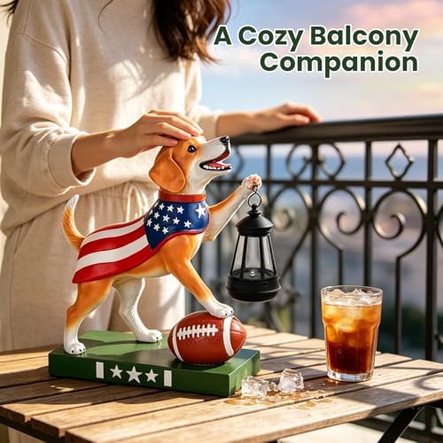 Solar Dog Garden Statues with Clearance Lights, 11" Dog Figurine Home Decor - Image 6