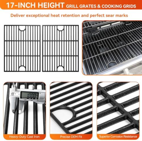 13 x 17 Cast Iron Cooking Grates for Nexgrill 4 Burner 720-0830H 720-0783E - Image 3