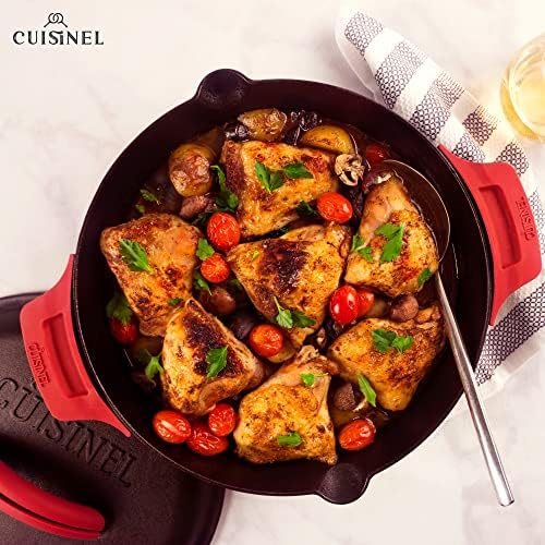 Cast Iron Skillet Set - 10" + 12"-Inch Dual Handle Frying Pans + Silicone Handle Holder Covers + Pan Scraper - Pre-Seasoned Oven, Grill, Stovetop, Induction Safe Kitchen Cookware - Indoor/Outdoor Use - Image 6