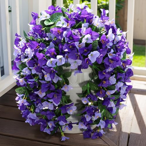 Faux Bougainvillea Artificial Flowers Plants for Outdoor Outside Decoration, 2pcs Fake Flowers Silk Long Trailing Vines UV Resistant Realistic Faux Flowers for Front Door Porch Planter Urn Yard, Mix - Image 4
