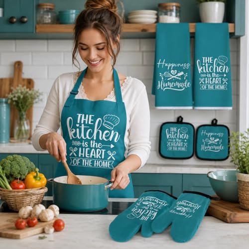Sratte 6 Pcs Kitchen Decor Accessories Set, Kitchen, Teal - Image 4