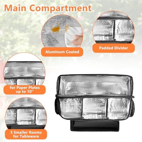 HODRANT Paper Plate Organizer with 4 Rooms for Cup Fork Spoon Napkin - Image 3