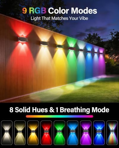 Solar Fence Lights Outdoor, 6 Pack Fence Solar Lights Waterproof - Image 5