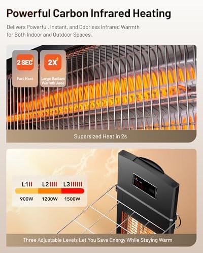 DR. INFRARED HEATER 1500W Portable Infrared Indoor and Outdoor Space Heater - Image 6