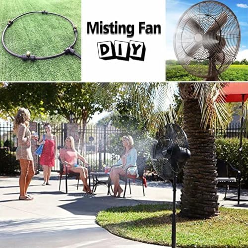 LANDGARDEN Outdoor Misting Cooling System, 85FT Mister Line+24 Brass Misting Nozzles,DIY Easy-Assemble.Water Mist Kit for Garden Porch Greenhouse Umbrella Canopy Fan - Image 3
