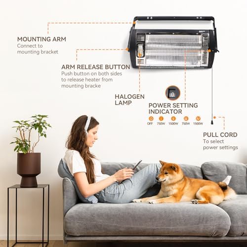 BEYOND HEAT Electric Garage Heater 120V, 1500W Radiant Space Heater, 1-Pack - Image 5