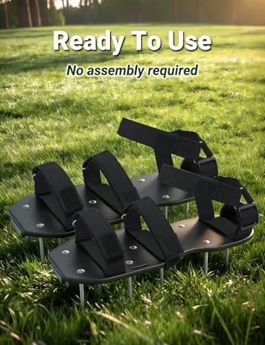 Lawn Aerator Shoes, Soil Aerator Grass Tool with Dual Hook & Loop Straps - Image 4
