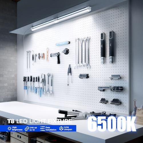Barrina T8 LED Shop Lights 1.5FT, 25W 3450LM 6500K, 2 Pack High Output Tube - Image 4