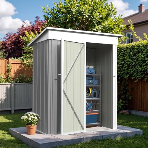 Greesum Outdoor Storage Shed 5 x 3 ft. Utility Tool Shed, Gray by BuynowfromGreesum
