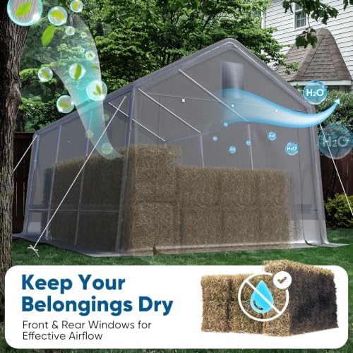 Quictent 10x15FT Carport Storage Shelter Large Shed with Roll-Up Door&Vents - Image 7