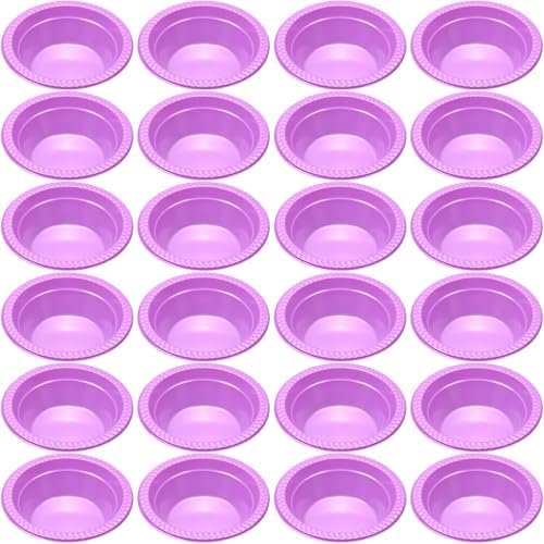 24 Pack 12 oz Disposable Plastic Bowls Dessert, Ice Cream, Salad, Soup Serving Cups for Party, Picnic, Food Snacks (Purple) by Unknown