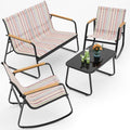 Ahomly 4-Piece Patio Furniture Set, Textile Conversation Set, Stripe by Ahomly