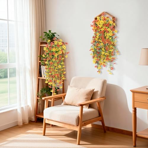 INQCMY Artificial Fake Hanging Flowers Plants for Outdoor Fall Decoration - Image 5