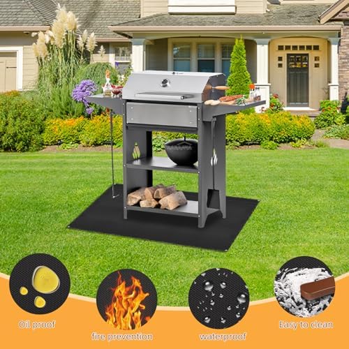 Under Grill Mat for Outdoor Grilling, 32 x 48 inches Double-Sided Fireproof Waterproof BBQ Protector for Deck and Patio Under Grill Mat for Outdoor BBQ - Image 5