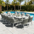 LayinSun 13 Pieces Outdoor Patio Dining Set, Aluminium Rectangular Dining Table and Wicker Rattan Chairs Set for Outside Backyard, Poolside by LayinSun