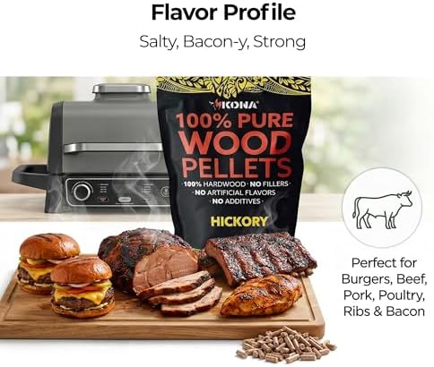 Kona 100% Hickory Smoker Pellets, Intended for Ninja Woodfire Outdoor Grill, 16 lb Resealable Bag - Image 2