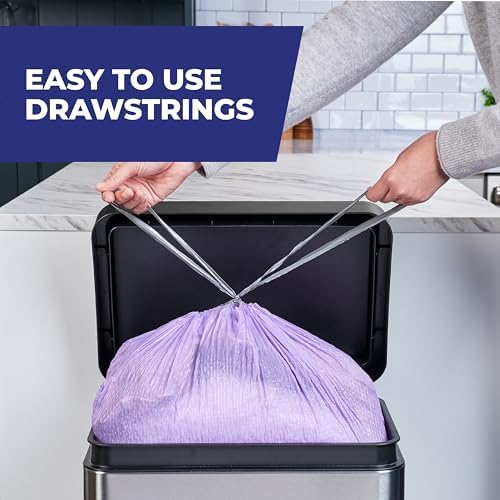 Hefty Ultra Strong 13 Gal Purple Kitchen Trash Bags, Lavender Scent, 110ct - Image 5