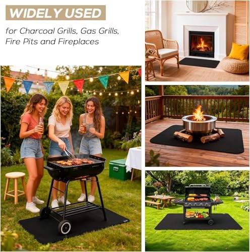 65"×36" Under Grill Mats for Outdoor Grill,Deck,Patio,Porch and BBQ Mat, Fireproof Oil and Waterproof Protective Mat, Outdoor BBQ Fire Pit Fireplace Mat, Non-Slip - Image 5