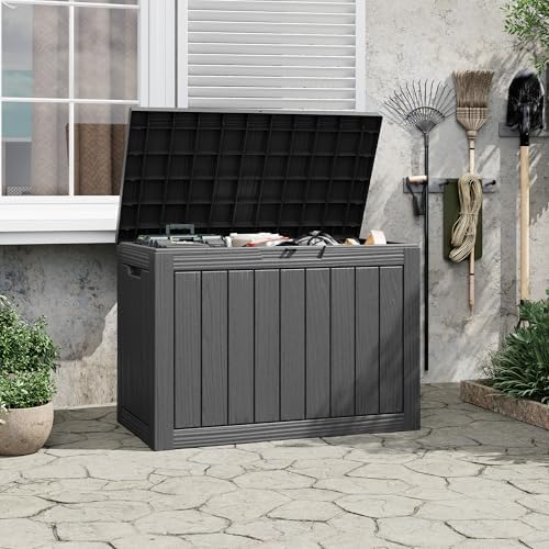 Outdoor Storage Waterproof Deck Box for Patio (45 Gallon, Black) - Image 7