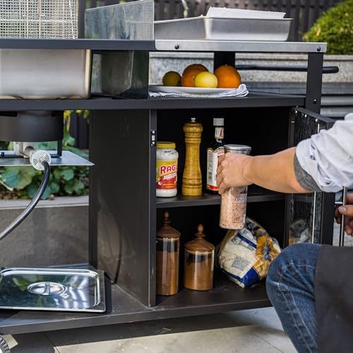 OuterMust Outdoor Propane Deep Fryer, 85,000 BTU Outdoor Fryer Station Movable Propane Fish Fryer Cart Stainless Steel Top & Storage Cabinet Ideal for Fish & Turkey Frying - Image 4