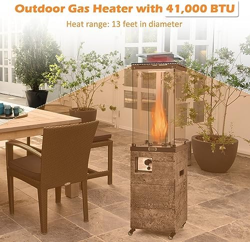 Tangkula 41,000 BTU Propane Patio Heater with Waterproof Cover (Grey) - Image 2