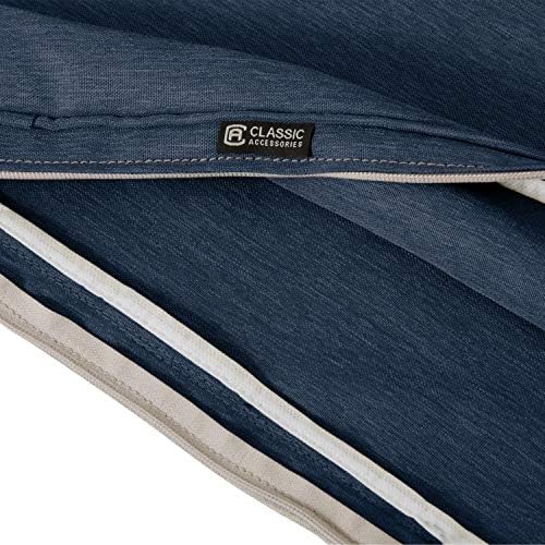 Classic Accessories Montlake FadeSafe Water-Resistant Patio Lounge Back Cushion Cover, 21 x 15 x 4 Inch, Heather Indigo, Patio Furniture Cushion Covers - Image 6