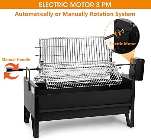 ONLYFIRE GRILLS 2-IN-1 Charcoal Grill with 3 Rotisserie Baskets & BBQ Grate - Image 5