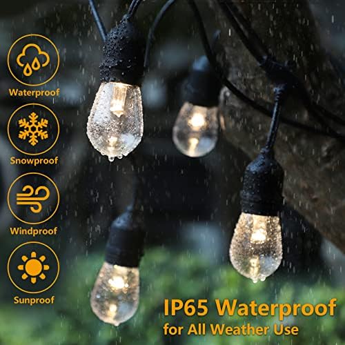 Mlambert 144FT(3x48FT) 3 Colors LED Outdoor String Light with Remote, Black - Image 3