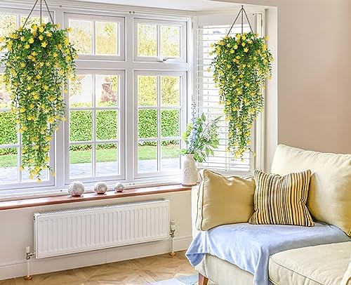 RECUTMS Outdoor Fake Hanging Plants,Draping Plant Vine,Faux Eucalyptus Leaf - Image 5