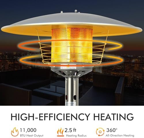 Tangkula Tabletop Propane Patio Heater with Adjustable Flame, 11,000 BTU - Image 6