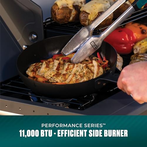 Charbroil Performance Series 4‑Burner Gas Grill Bundle – Black Cabinet Grill with Side Burner with Griddle Insert & Gas2Coal Charcoal Tray - Image 7