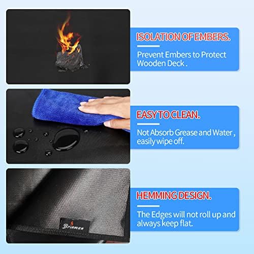 40" Fire Pit Mat for Solo Stove Bonfire, Round Fireproof Firpit Mats under Fire Pit,Camping Stove Mat for Solo Stove Accessories,under Grill Mat for Outdoor Grill,Deck Patio Protector BBQ Mat,Portable - Image 6