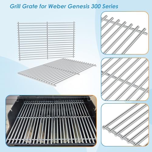 7528 7524 19.5" Grill Grates for Weber Genesis 300 Series Genesis E310 E320 E330 S310 S320 S330 EP310 EP320 EP330 for Weber Genesis 300 Grill Parts, 7MM Stainless Steel - Image 3