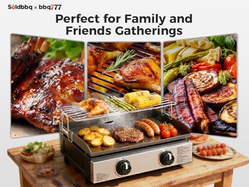 Universal Griddle Warming Rack Adjustable for Blackstone 17" 22" 28" 36" Griddles Accessories, for Royal Gourmet, Cuisinart, Pit Boss, Camp Chef & Most 17''~ 36'' Griddles, Stainless Steel BBQ Rack - Image 5