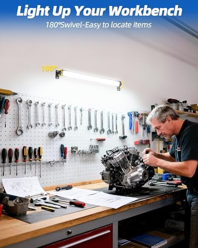 YQNLIFA 5400LM LED Shop Lights, Plug in Workbench Light for Garage - Image 2