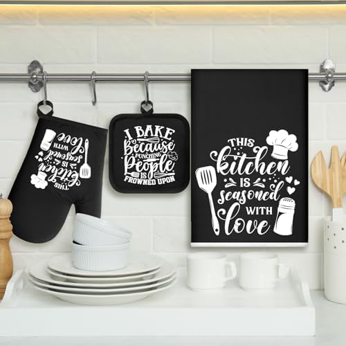 Sratte 6 Pcs Kitchen Decor Accessories Set Set, Baking, Black - Image 3