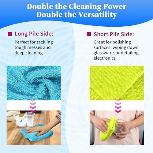 FIXSMITH Microfiber Cleaning Cloth - Pack of 24, Multi-Functional Towels, Size: 12 x 16 in, Highly Absorbent Rags, Lint-Free, Streak-Free for Car, Kitchen, Home, Office - Image 5