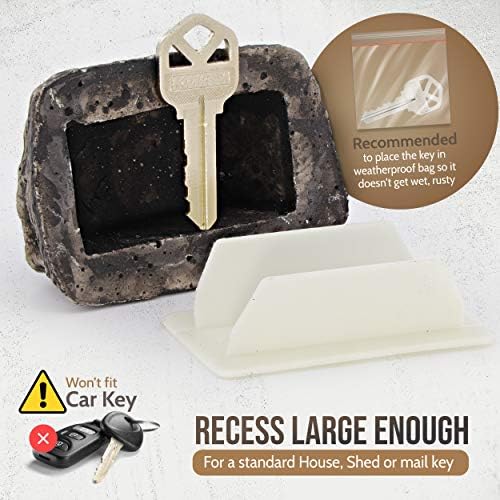 Hide a Key Outside Fake Rock - Looks & Feels like Real Stone - Safe for Outdoor Garden or Yard, Spare Key Storage, Weatherproof Key Holder, Blends with Landscaping by Rampro - Image 6
