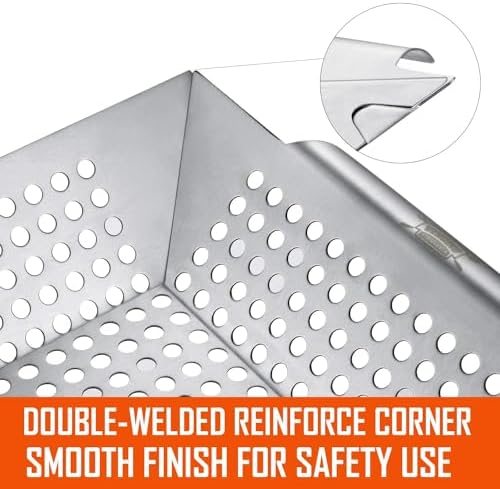 3 Pack Grill Baskets for Outdoor Grill, Heavy Duty Stainless Veggie Pan Set - Image 3