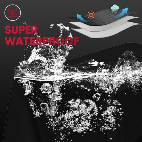 Turtle Life Round BBQ Grill Cover, 22inch Heavy Duty Durable Waterproof Rip Resistant UV Resistant Charcoal Kettle Grill Cover, Dia28 x 38" H, Black - Image 4