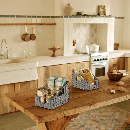 GRANNY SAYS Wicker Basket with Handles, Shelf Baskets for Organizing - Image 3