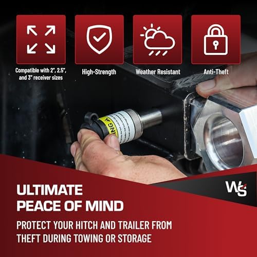 Weigh Safe Hitch Locking Pin - Stainless Steel Towing Accessory - Fits 2", 2.5" & 3" Receivers - Features a Dust Cover - Image 2